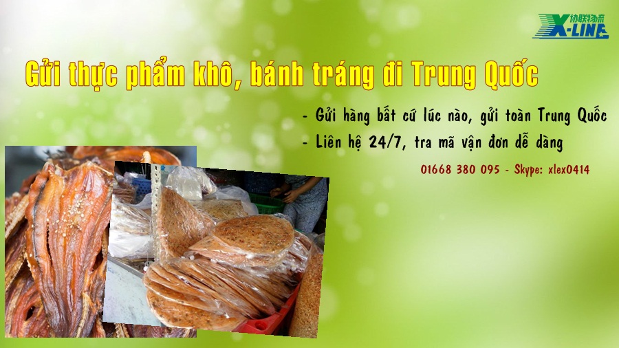 Gửi thực phẩm khô, bánh tráng đi Trung Quốc Gửi thực phẩm khô, bánh tráng đi Trung Quốc